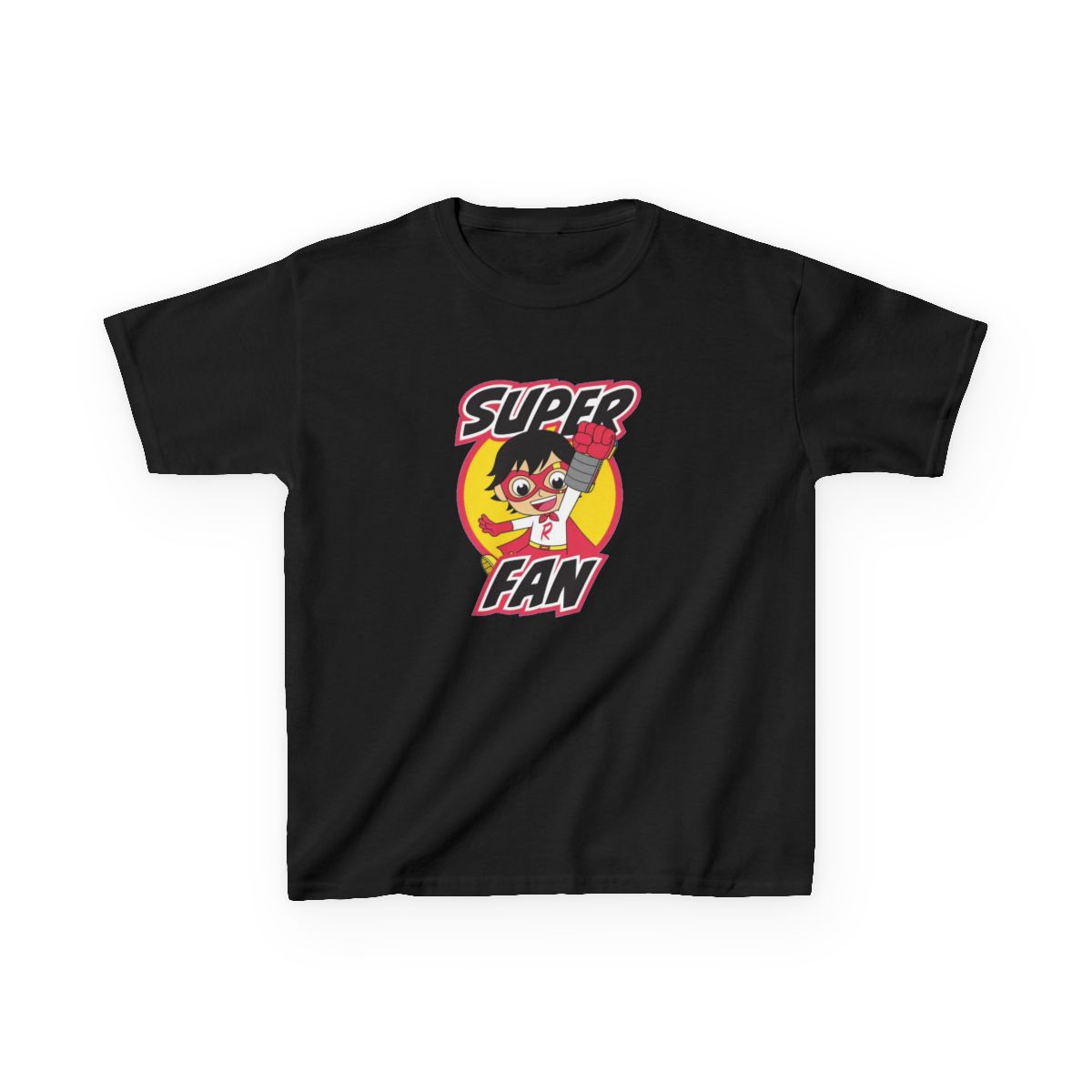 Super Fan Graphic Kids Tee | Cartoon Character, Retro Badge | Ryan's World - alternate angle 2, merchandise