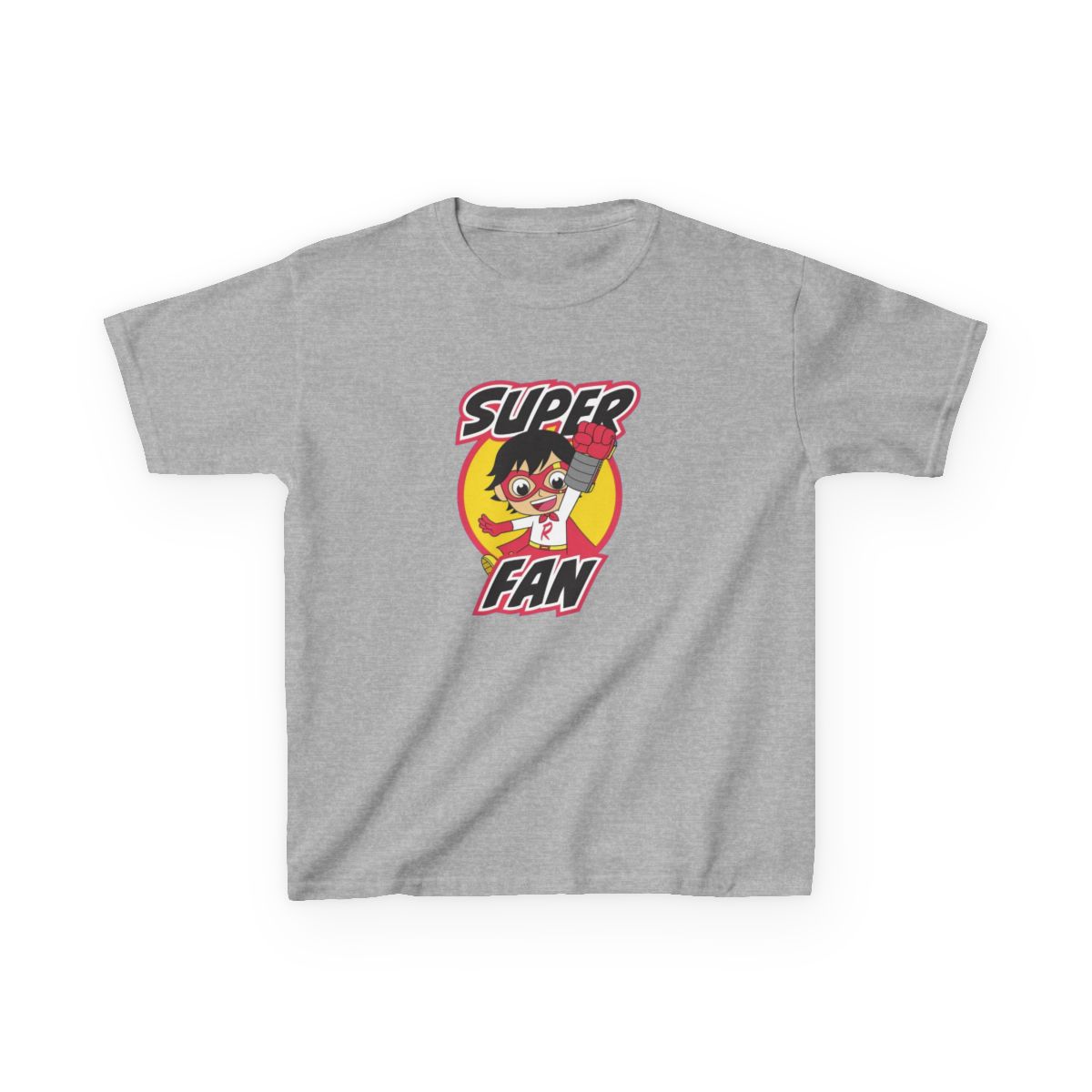Super Fan Graphic Kids Tee | Cartoon Character, Retro Badge | Ryan's World - alternate angle 3, merchandise