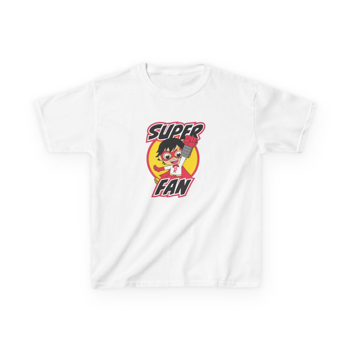 Super Fan Graphic Kids Tee | Cartoon Character, Retro Badge | Ryan's World