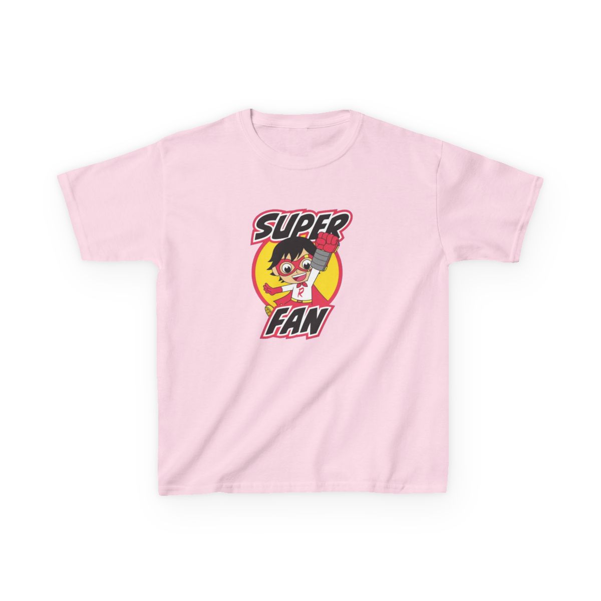 Super Fan Graphic Kids Tee | Cartoon Character, Retro Badge | Ryan's World - alternate angle 4, merchandise