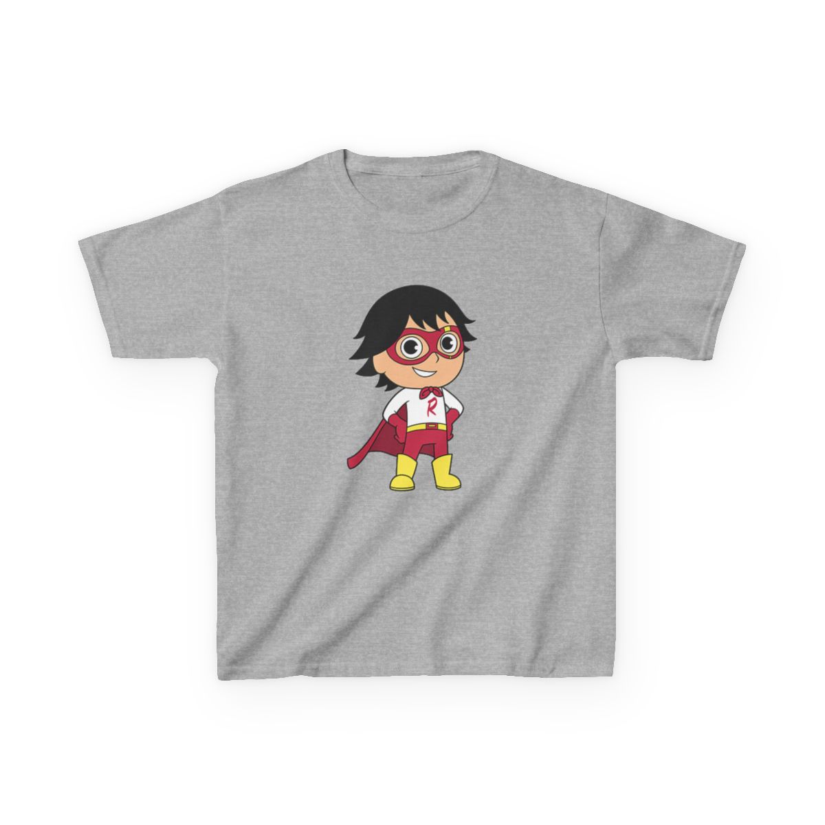 Superhero Kid Character T-Shirt | Cartoon Cape, Mask, Bright Colors | Ryan's World - alternate angle 2, merchandise