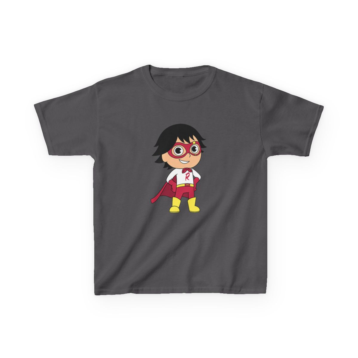Superhero Kid Character T-Shirt | Cartoon Cape, Mask, Bright Colors | Ryan's World - alternate angle 4, merchandise